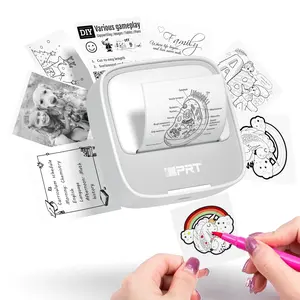 iDPRT Mini Printer with 1 Roll Sticker Paper, Portable Sticker Printer Efficiently and Quickly, Thermal Printer for Study Notes, Pictures, DIY, Label, Free App with Multiple Templates Printer