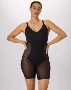 Maidenform Women's Shapewear Mid-Thigh Bodysuit Sculpting Hourglass Shaping Smoothing Built In Bra Extra Firm DMS900