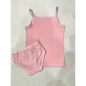 A Playful Print Camisole And Panty Set for Girls, Made of 95% And 5% Spandex, Breathable And Soft, Suitable for Home Wear And Beach Outings in All Seasons