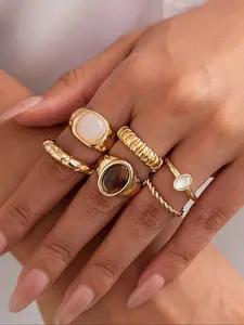 6-Piece French Minimalist Vintage Ring Set - Stackable Rings, Perfect for Parties, Gifts for Friends and Family, and Everyday Wear