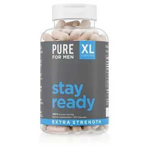 Extra Strength Stay Ready Fiber Capsules | Pure for Men | Gut & Cleanliness Support | Digestive Regularity Support | Psyllium Husk, Aloe Vera, Chia Seeds, Flaxseeds | Proprietary Formula