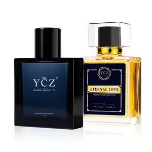 YCZ Midnight Marine & Eternal Love Combo - Oceanic Fresh x Musk-Ambergris Duo 50ml+75ml Men's Perfume Set Long Lasting Scents for Day & Romantic Nights Gift Ready Fragrance Pair