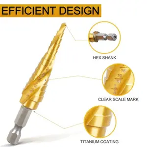 M35 Cobalt Steel Step Drill Bit Set, Hex Shank Drill, Precision Drilling Tools for Metal Applications, Durable High-Speed Coated Bits