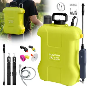 3.96 Gallon Backpack Sprayer, Portable Agricultural Sprayer, Equipped with 4 Nozzles, Suitable for Garden, Lawn, Courtyard and Cleaning
