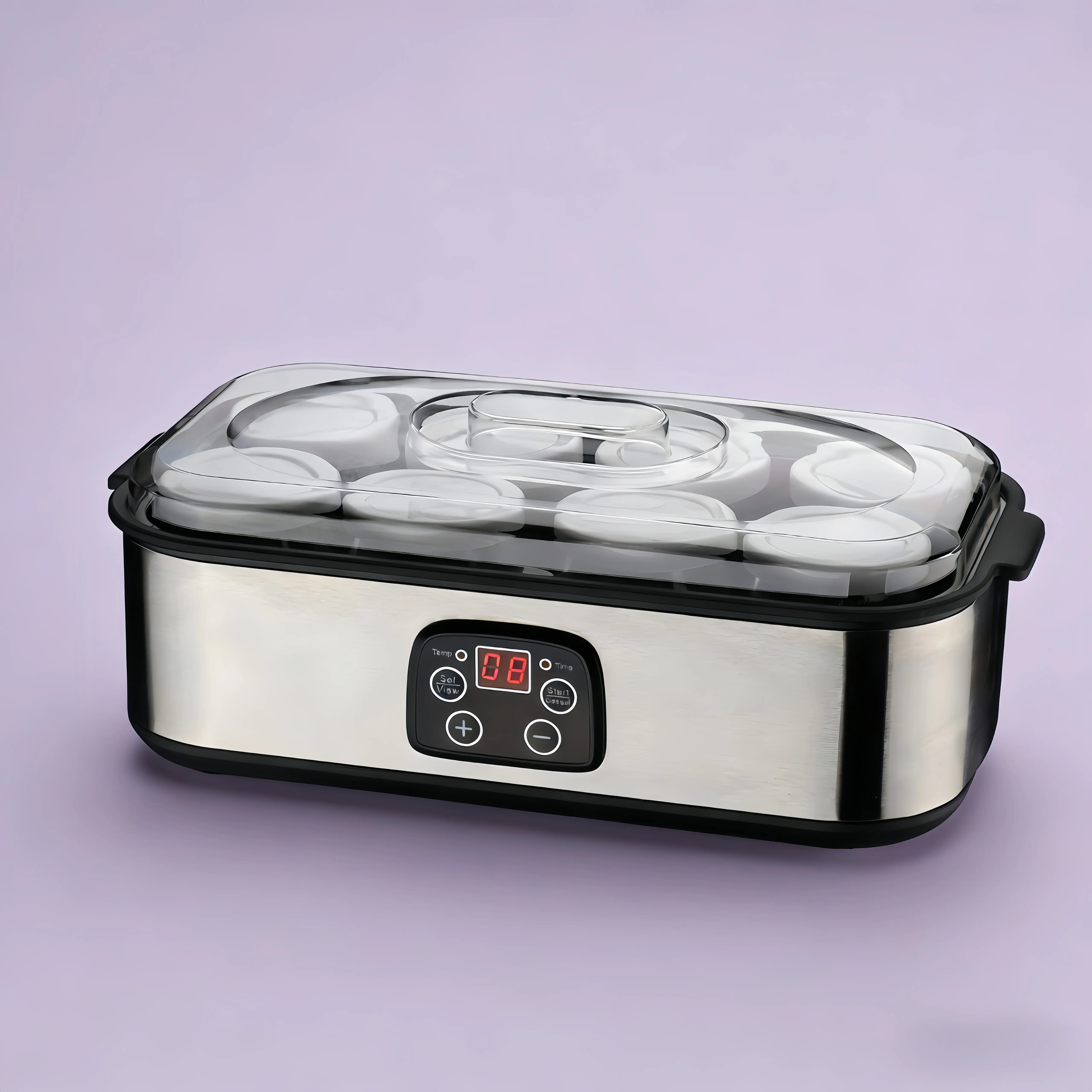 Homemade Probiotic Yogurt Maker with 8 Glass Jars Temp & Time Adjustable for Easy DIY Yogurt Making