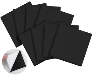 Padding Sheets  8 PCS Adhesive Foam Closed Cell Neoprene Foam Sheet 1/2" Thick 4 x 4 Self Stick Insulation Anti Vibration
