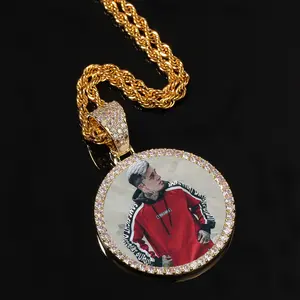 Hip-Hop DIY Photo Pendant Zircon Necklace Customizable Necklace -  Fashion Accessory - DM ur Photo