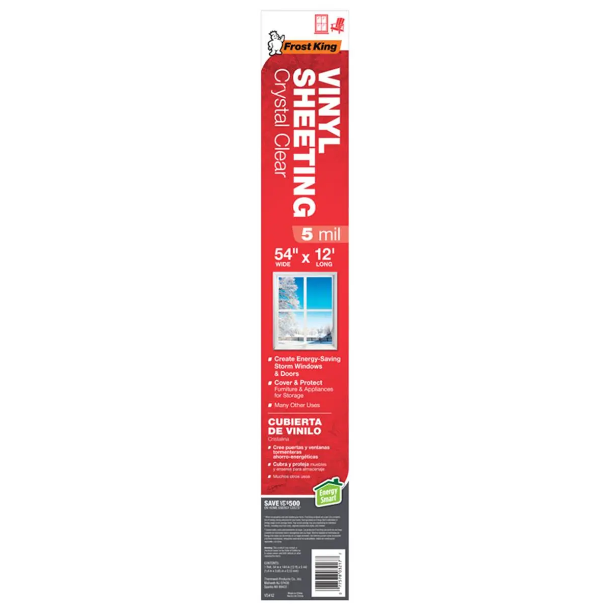 212 MAIN Clear Vinyl Sheeting Roll, 12ft Length 5 mil Thickness, for Door & Window Protection in Sailing & Water Sports