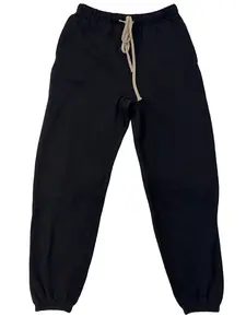 2024 Fleece Black Cuffed Sweatpants - Soft Tapered Leg Trousers, Athletic Urban Streetwear for All Season Unisex Daily Wear
