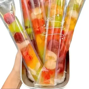 100 PCS Food-Grade Disposable Popsicle Bags, Long Freezer Pouches for Homemade Ice Cream & Fruit Jelly, Portable Ice Pop Storage Bags