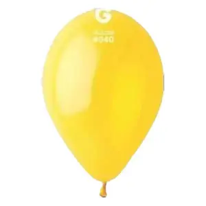 Gemar USA Crystal Yellow G110-040 12" Balloons - 50 Pack of 12 Inch Latex Balloons for Parties and Events, Vibrant Yellow Hue, Ideal for Decorations