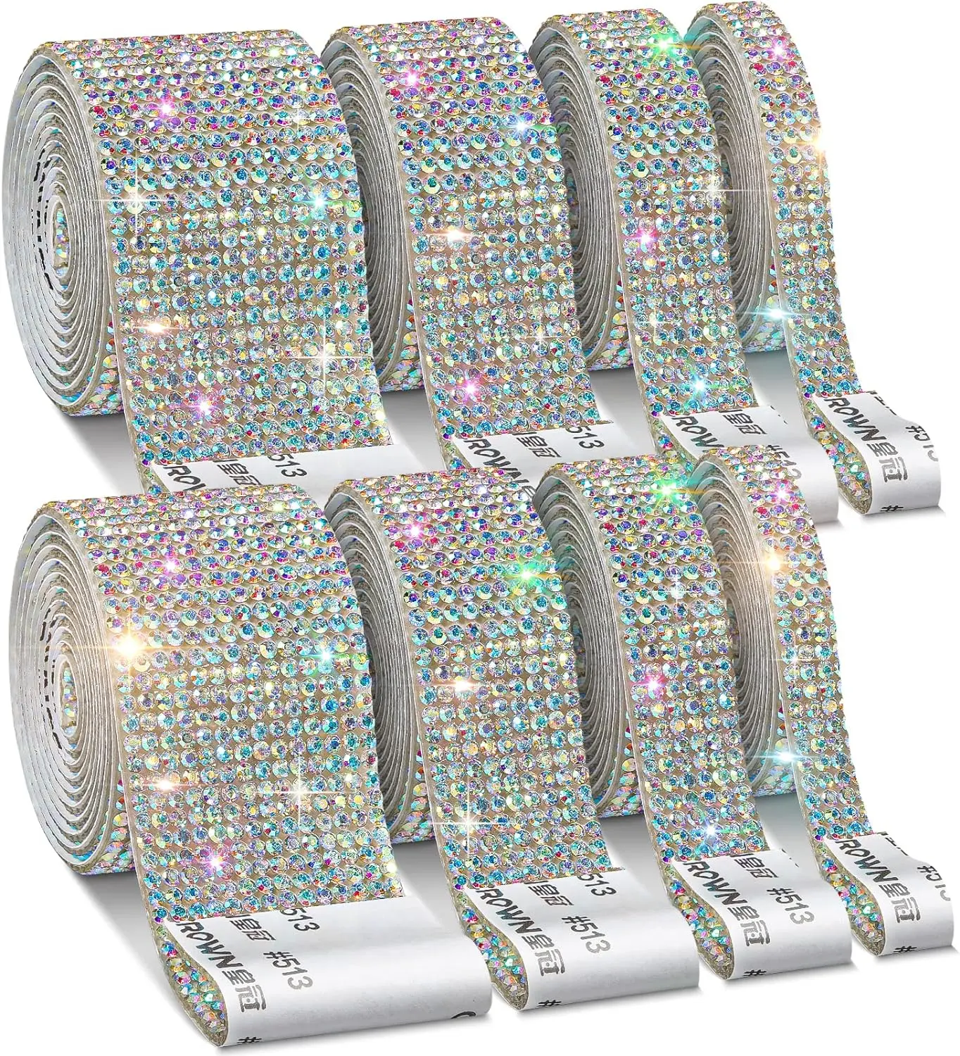 8 Rolls Rhinestone Ribbons,8 Yard Self Adhesive Rhinestone Ribbon,Bling Crystal Diamond Ribbon Roll Wrap Glittering Rhinestones Sticker for Crafts Phone Car Decor Jewelry Making,Father's Day Gift,Hand Tools Kits