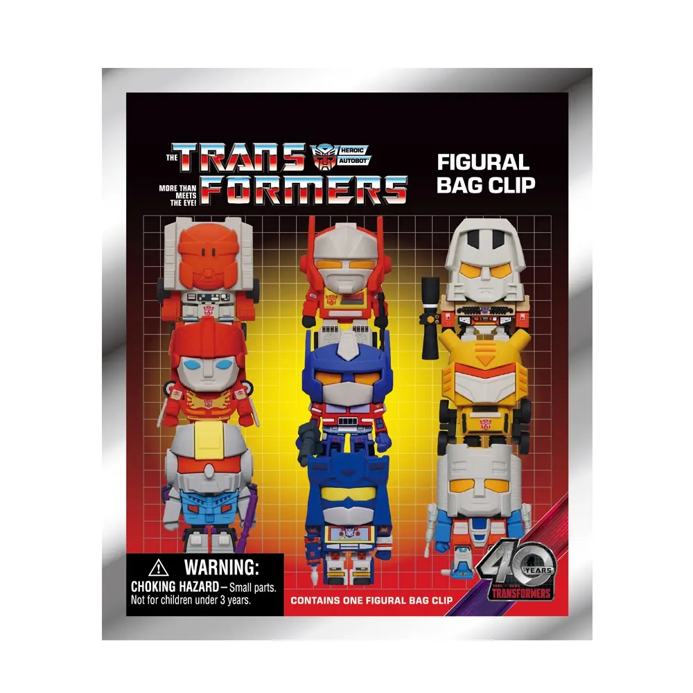 Transformers 40th Anniversary 3D Foam Model Figure Figural Action Figure Bag Clip, Official License, Mystery Blind Box, Perfect Birthday Gift