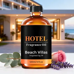 Hotel Essential Oil Inspired by Beach Villas- Aromatherapy Fragrance Oil- Eucalyptus, Lavender,  Rose Notes- Ideal for Candles/ Diffuser/ Room Decor/ Humidifiers for Bedroom/Soap 120ml