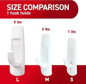 Large Utility Hooks, 7 Hooks and 12 Strips, Damage-Free Hanging Wall Hook with Adhesive Strips, No Tools Required, Great for Home Kitchen Office Organization | 12-Strips, Organize, Damage-Free