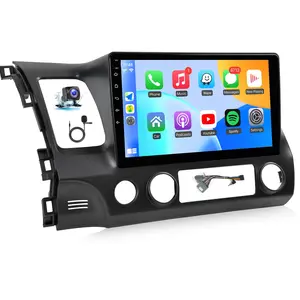 Android Car Stereo for Honda Civic 2006 2007 2008 2009 2010 2011, 10inch Touch Screen Radio with Carplay Android Auto Bluetooth WiFi GPS Backup Camera