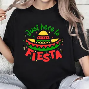Women Mexican Fiesta Vacation T-Shirt 5th May Festival Tees Tops
