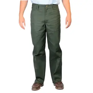 Ben Davis Men's Original Cotton Blend Regular Fit Olive Green Ankle Men's Pants - Comfy, Casual, Button-Adorned, Pocket-Equipped, Machine-Washable, All-Season Menswear Work Bottoms, Button-Adorned Men's Pants