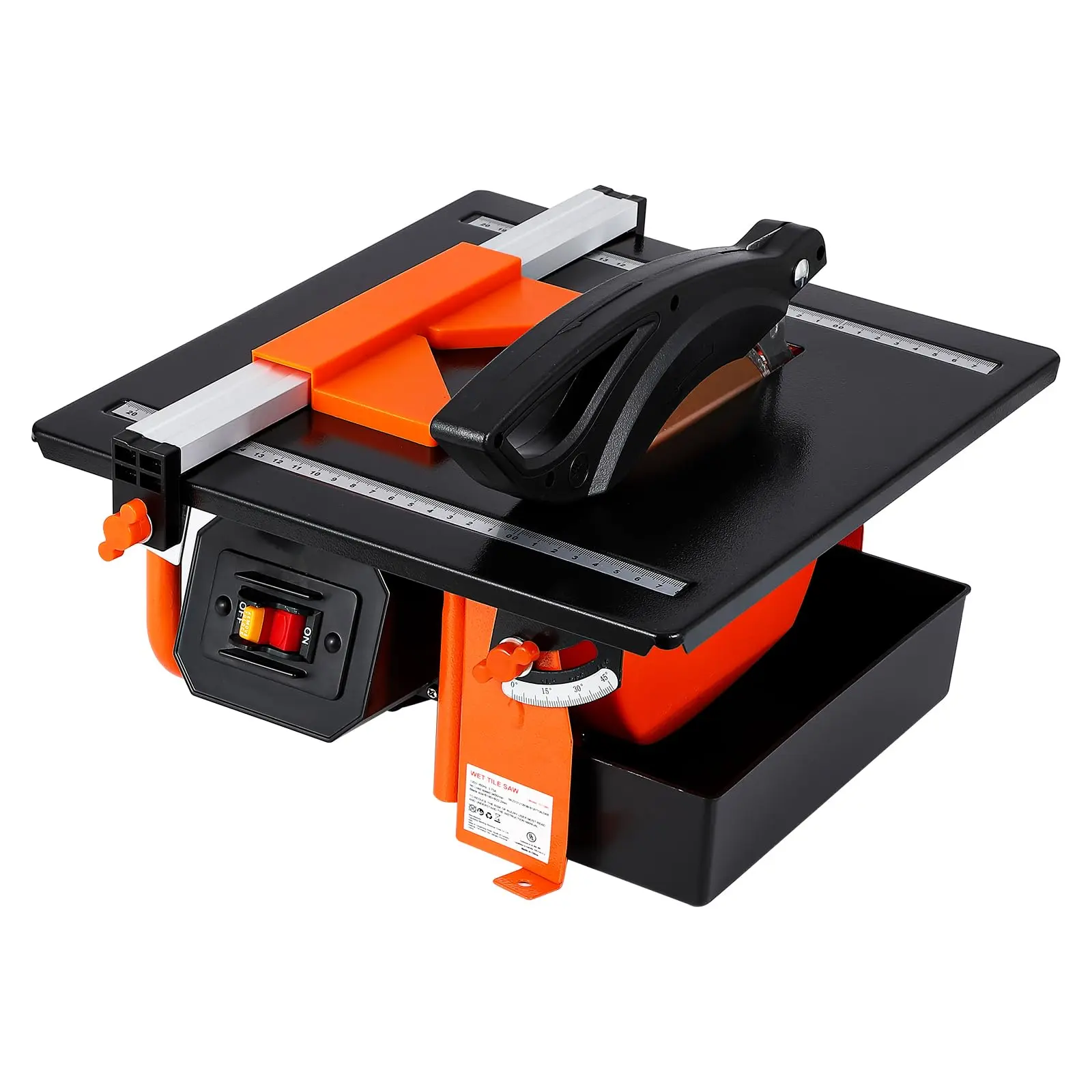 Garvee - 7-inch Wet Tile Saw, 3450 RPM, 0 to 45 Degree Bevel Tile Cutter, Tile Cutter with Water Reservoir for Cutting Tiles and Stones, for Enthusiasts