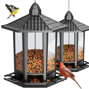 Birdream 2 Pack Bird Feeders for Outdoor Hanging, Retro Pagoda Design Fun Installation Bird Feeder, Attracting Wild Birds Chickadees Goldfinches Cardinals Finches and Sparrows,Mother's Day gift