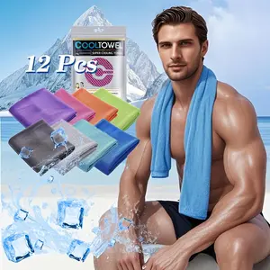 Cooling Towel, 12pcs/set Soft Breathable Chilly Towel, Microfiber Towel for Yoga, Sport, Gym, Workout, Camping, Fitness, Running, Workout & More Activities Absorbent Breathable Towel Workout Towels