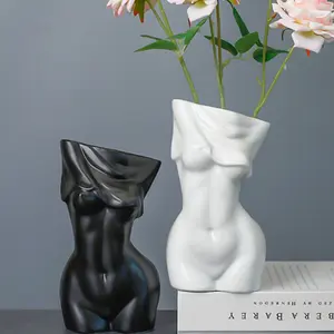 Nordic Ins Style Vase Decorative Ornament Creative Living Room Home Human Body Art Flower Arrangement Imitation Ceramic Craft Luxurious Centerpieces Vases