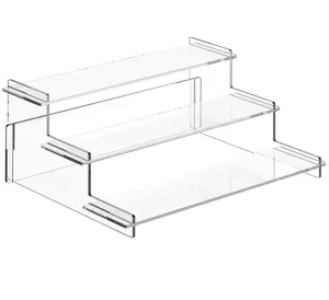 Acrylic Risers Display Stand, 3 Tier Cupcake Holder, Clear Perfume Organizer Stand, Display Shelf for Figures and Collection, Dessert Shelves for Party, Display Risers for Decoration and Organizer