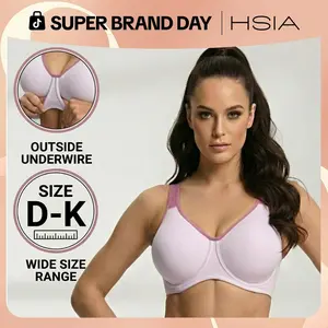 HSIA ComfyArc Hybrid Sports Bra - Activewear, Workout Bra for Plussize Women, Soft Support, Non-Padded, Unlined, Full Coverage, Wide Strap, Outside Underwire, Everyday Womenswear