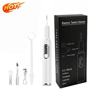 Adjustable Electric Calculus Teeth Cleaning Device, 5 Modes 4 Heads Oral Cleansing Kit, USB-C Rechargeable, UV Light, LED, IPX6 Waterproof, 90-Day Battery, Gum Health Support for Home & Travel Use