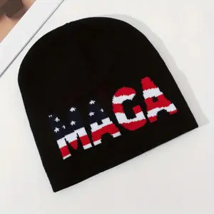 Patriotic MAGA Knit Beanie