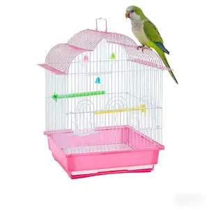 Portable Hanging Bird Carrier Cage with Handle for Cockatiel Parakeet, Small Parrot Travel Cage with Perch & Food Bowl