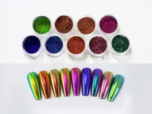 0.25g Chameleon Laser Shimmer Chrome Powder/ Ultra Fine Color Shift Pigment Powders for Nails/ Shiny Glossy Mirrored Halo Effect Nail Supply