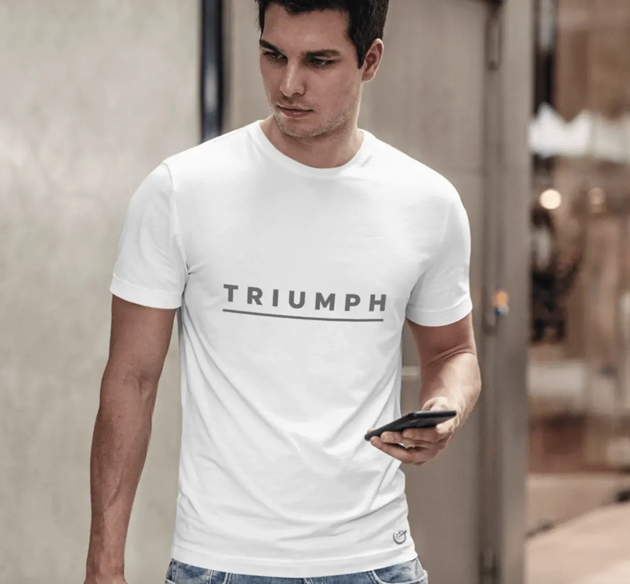Triumph Athletic Tee - Men's Black T-Shirt with 'TRIUMPH' Logo and Athletic Attribute
