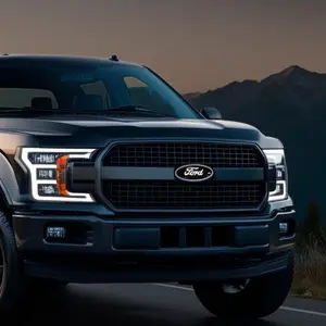 AutoJeweler Ford 9" Dynamic White LED Front Grille Emblem Blacked-Out Edition with 6500K White Illumination and Dynamic Start-Up Animation for Ford F-150 2004-2014