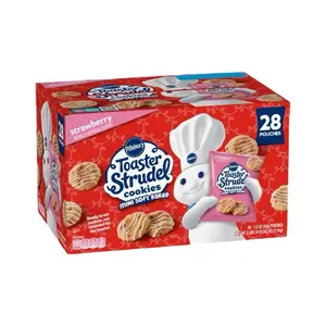 Pillsbury Toaster Strudel Cookies Strawberry Mini Soft Baked 28 Pouches Ready to Eat 1.5 oz Each