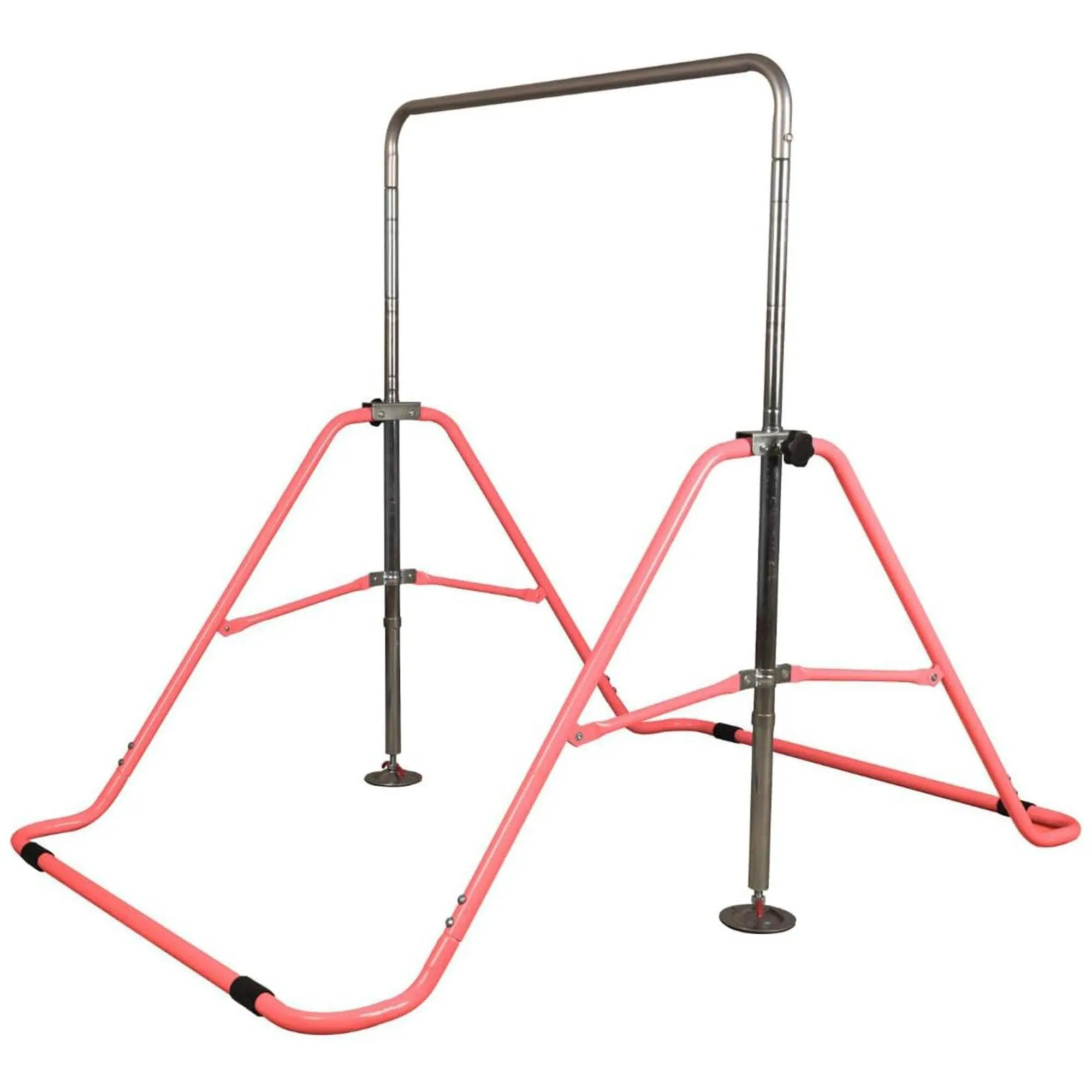 Fitvids Adjustable Kids Gymnastics Bar, Foldable Training Gym Equipment, Pink Fitvids Adjustable Kids Gymnastics Bar, Foldable Training Gym Equipment, Pink