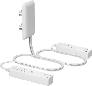Outlet Extender with 3 Receptacles, 2 Power Strip with USB Type-A and Type-C Charger, USB Port, Ultra-Thin Wall Plate Plug with Cord Extender, 3-Outlet Power Strip, 3ft Cord, ETL-Listed, White