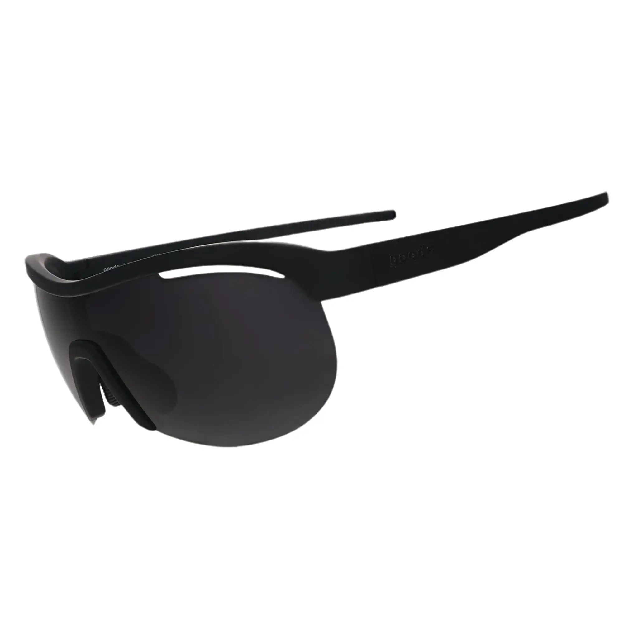 goodr When the World Blurs Medium Size (Sonic G) Solid Black Frame with Black Lens, UV400, No Slip No Bounce No Tangle
