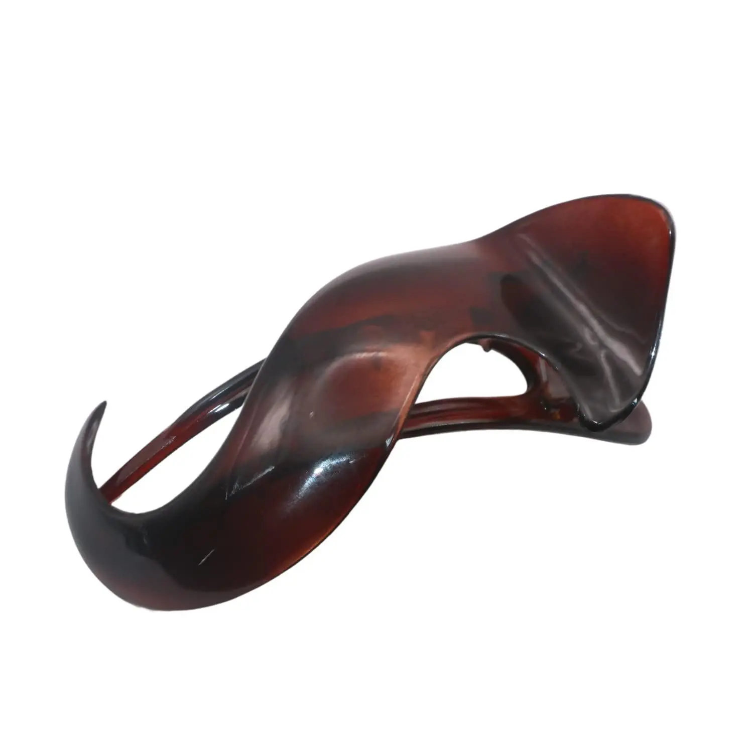 Parcelona French Medium Crochet Cellulose Black Hair Side Slider Claw Clip