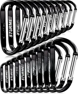 20 count 2.7" Carabiner Clip Durable Carabeaner Hooks Small Carabiner D Clip