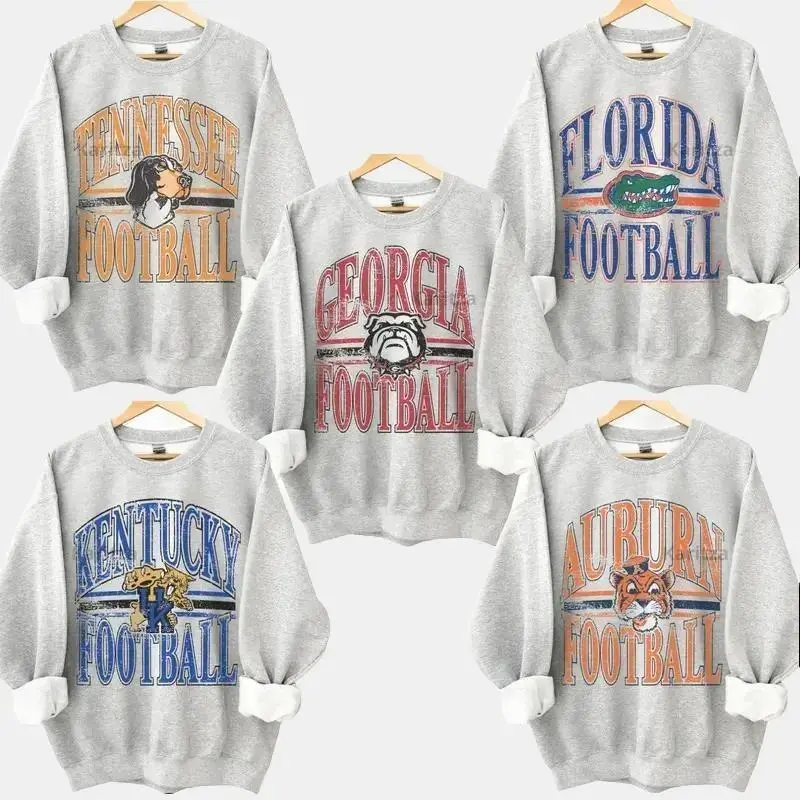 Vintage All Team Football College ASH GREY Sweatshirt, Hometown Football Game Day Pullover, Vintage College Football Graphic,Custom Your Team, Perfect for Fans