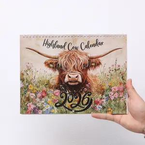 2026 Highland Cow Calendar, Bucket List Wish List Planner, Weekly Planner, Home Use Daily Schedule, New Year Gift, Elegant Hanging Wall Calendar