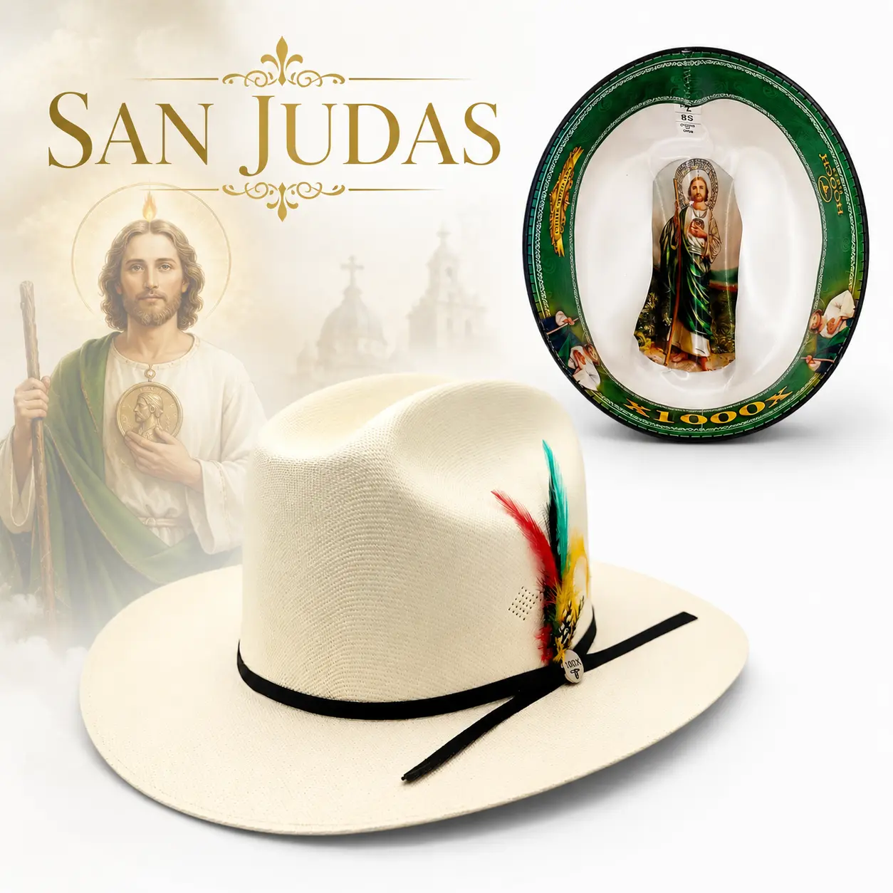 Mens Sombrero Telar 1x1 1000X San Judas Tadeo Edition Mens Sombrero Telar 1x1 1000X San Judas Tadeo Edition
