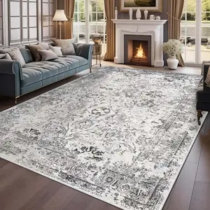 Bohemian Moroccan Vintage Style Rug, Soft Floor Mat, Decorative Carpet for Living Room and Bedroom, Washable Large Area Rug, Bohemian Style Rugs, Boho Washable Rug