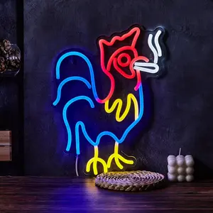 Rooster Shaped Neon Sign, USB Powered Neon Light, Decorative Neon Light, Novelty Lighting for Party Bar Home Decor, Wall Decor, Home Decor