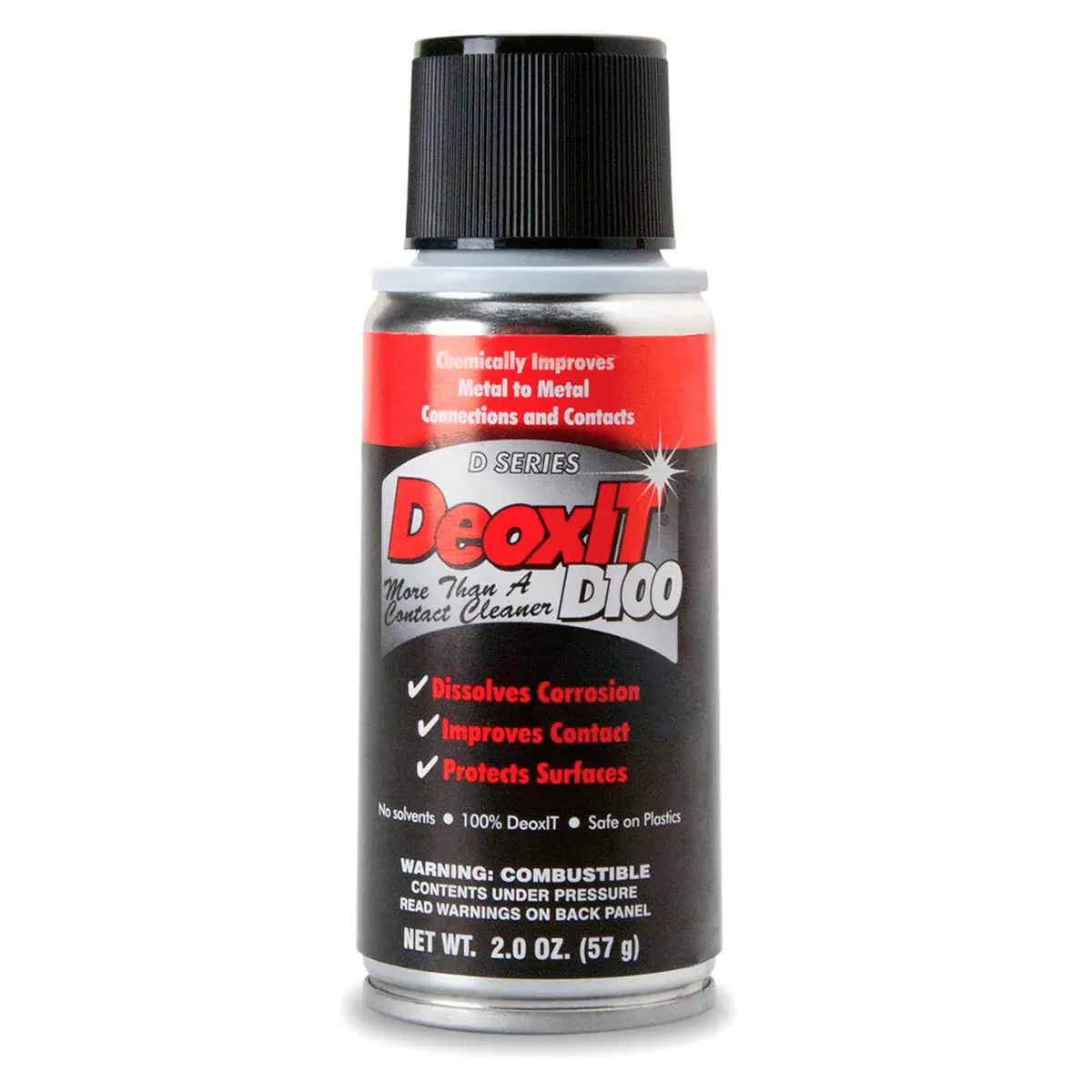 Hosa Technology Caig DeoxIT D100 Contact Cleaner and Rejuvenator, Maximum Strength Deoxidizer Aerosol Spray, 2 Oz