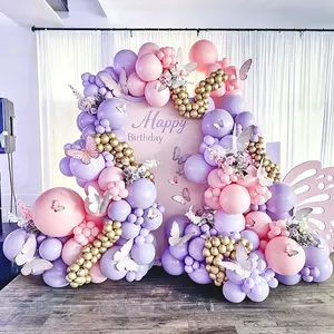 153pcs and Butterfly Balloon Arch Kit, Party Decor, Party Balloons Decorations, Includes Balloon Stickers and Chains, for Birthday Baby Shower Wedding Decoration
