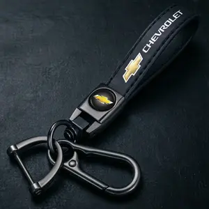 Luxury Chevrolet Genuine Leather Keychain - Premium Car Accessory Gift