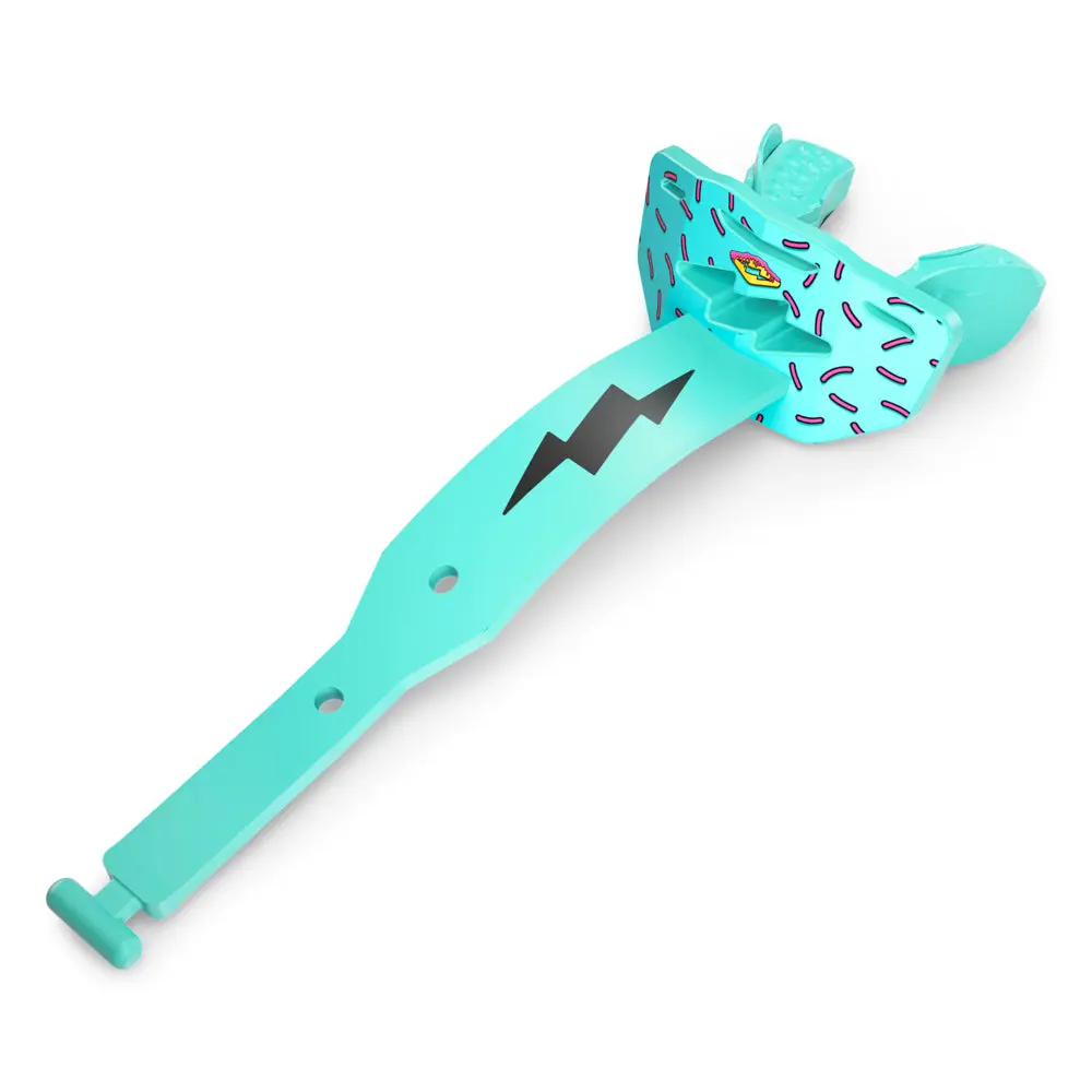 Shock Doctor Blue/Pink Sprinkle Drip Thunder Bolt Lip Guard  with High-Flow BOLT Airflow for Easier Breaths and Heavy-Duty Tether Strap for Secure Fit