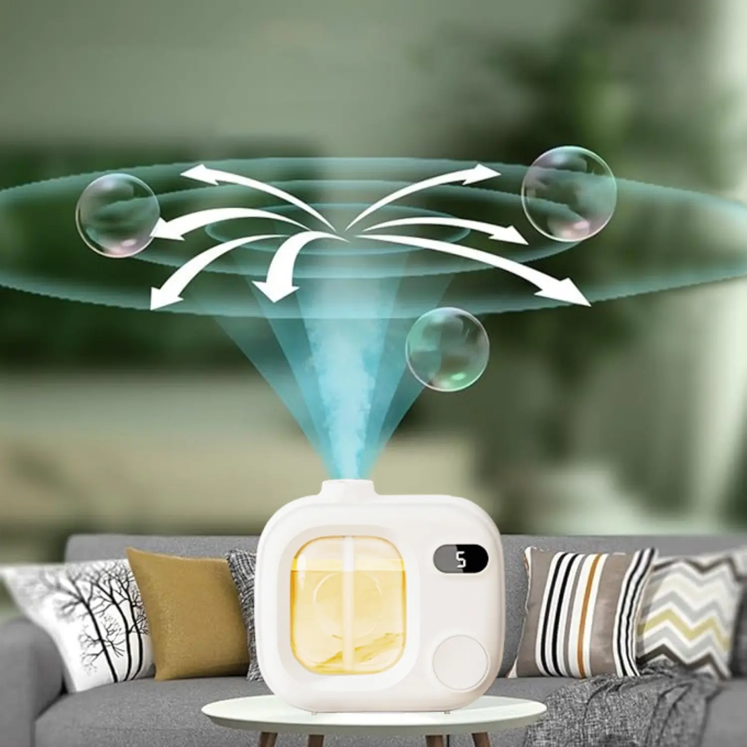 Essential oil diffuser, equipped with mini LED light, emits fragrance in all directions of 360 degrees. Cordless and portable, suitable for use in homes, large rooms, bathrooms, hotels, offices and cars, bringing you fresh and fragrant air and a pleasant